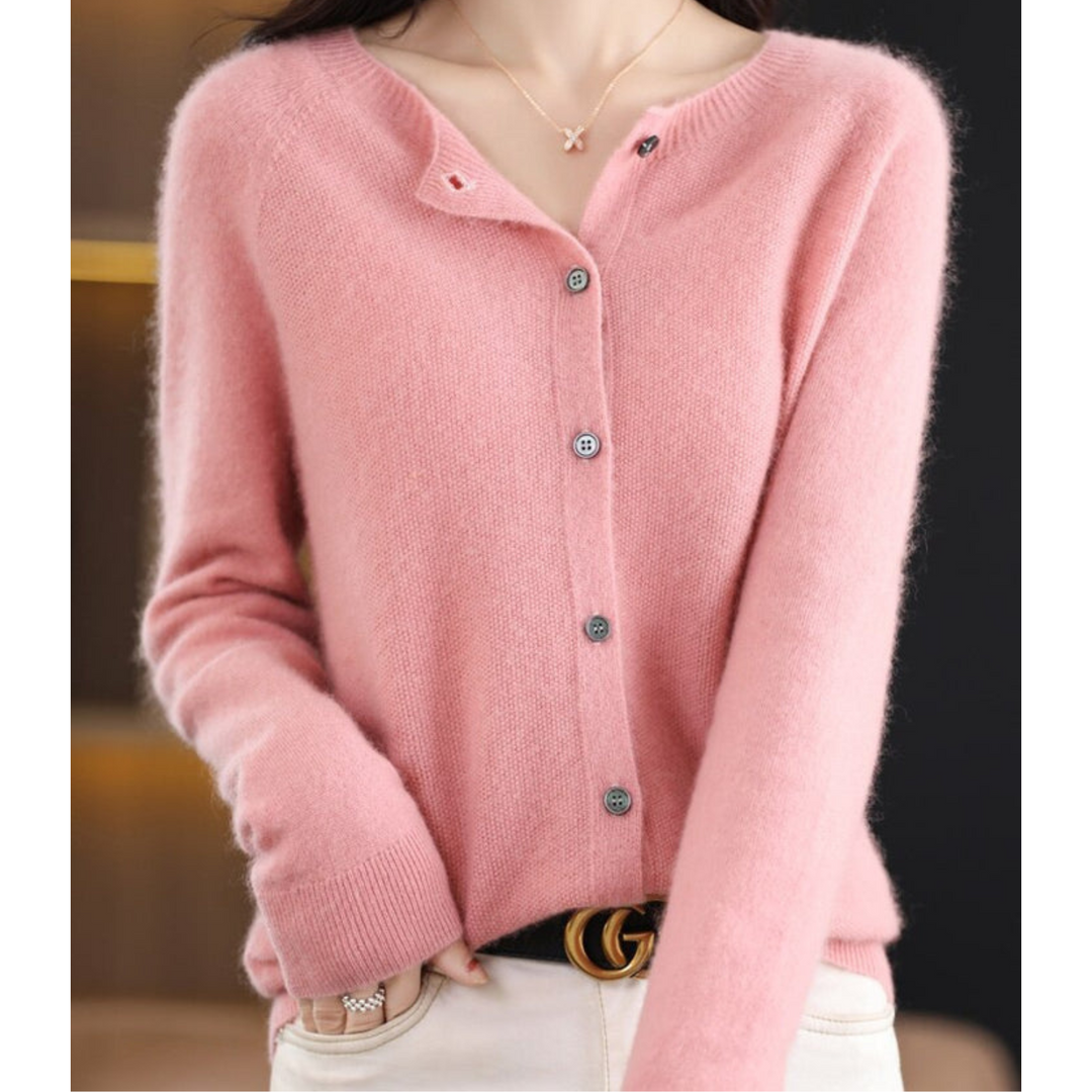 DANIELLE | Damen O-Hals Cardigan