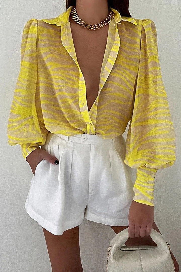 Jane | Blumenbluse mit Puffärmeln für Damen