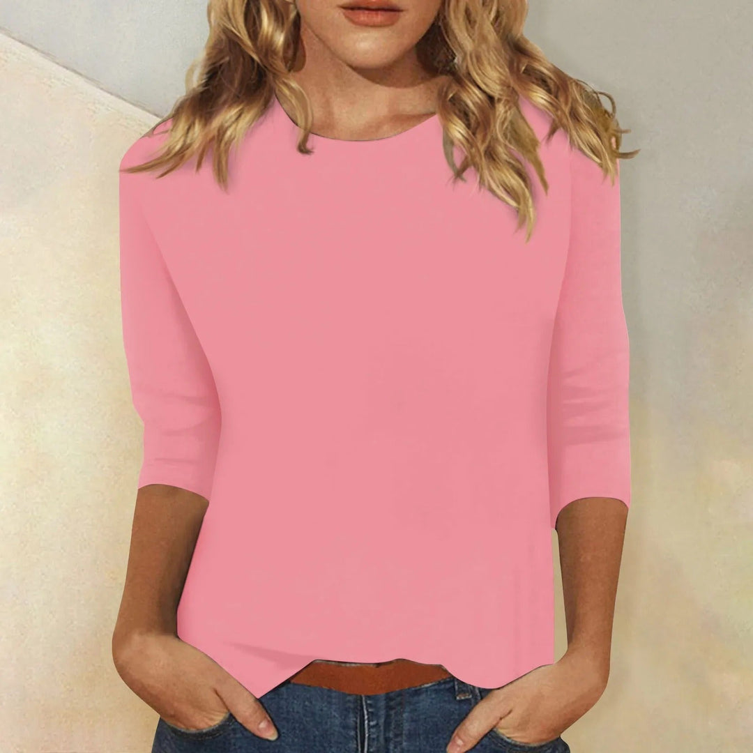 DARIELA | Damen Langarmshirt mit Rundhal