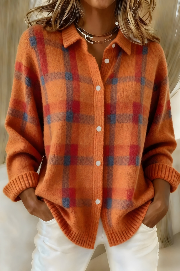 Tesa™ | Kariert Gestrickter Cardigan – Retro & Bequem