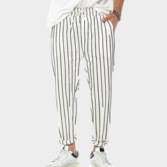 Lukas - Lässige Gestreifte Hose mit Kordelzug für Herren