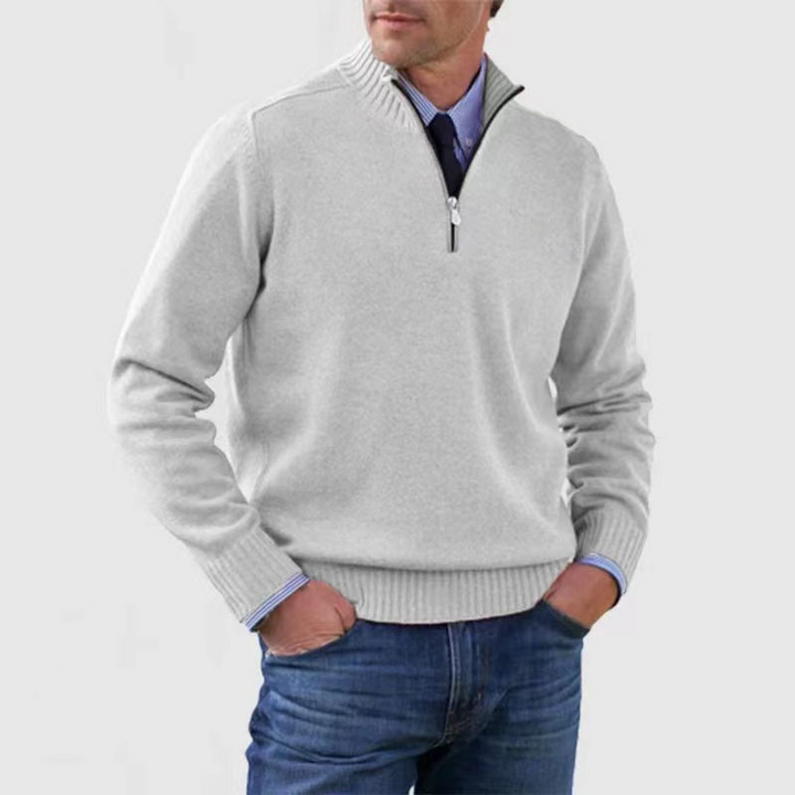 Hermann | Stilvoller Herrenpullover mit Halbreißverschluss