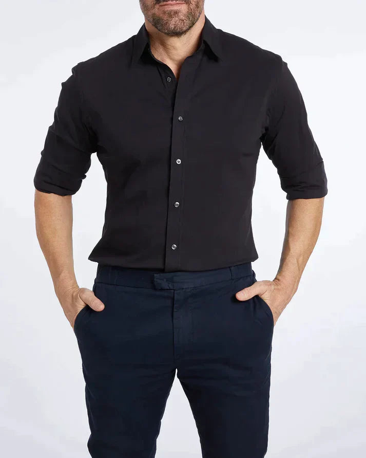 Kurt | Elegantes Hemd mit Stretch und Knopfleiste