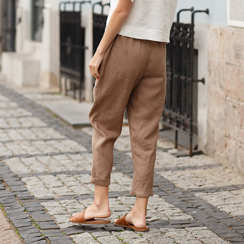 Alina – Lässige Hose aus Baumwolle und Leinen