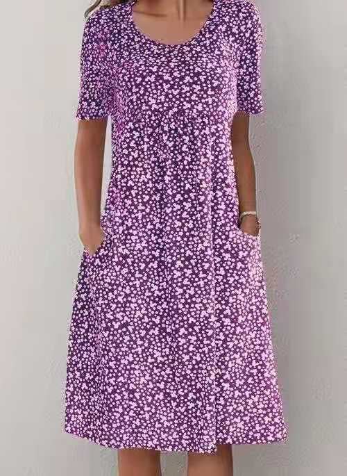 FENRIKE I RETRO-BLUMENKLEID