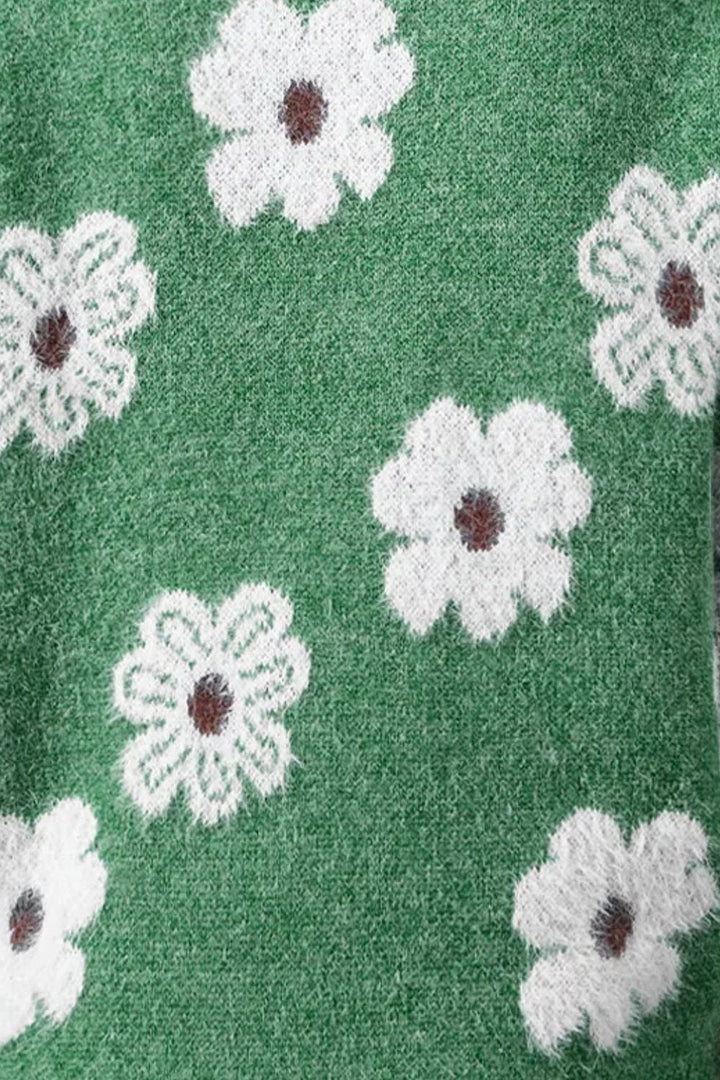 ASHLEY | Strick-Blumenpullover für Damen