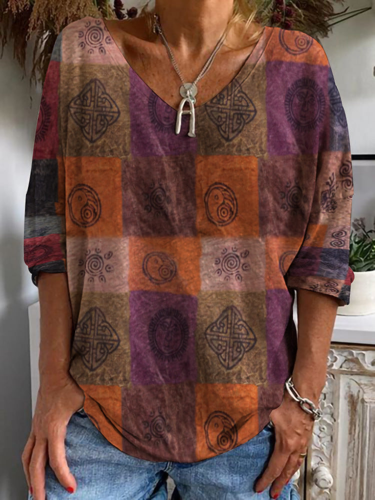 Damen Plus-Size Print Tops – Elegante Muster in L–XXXL