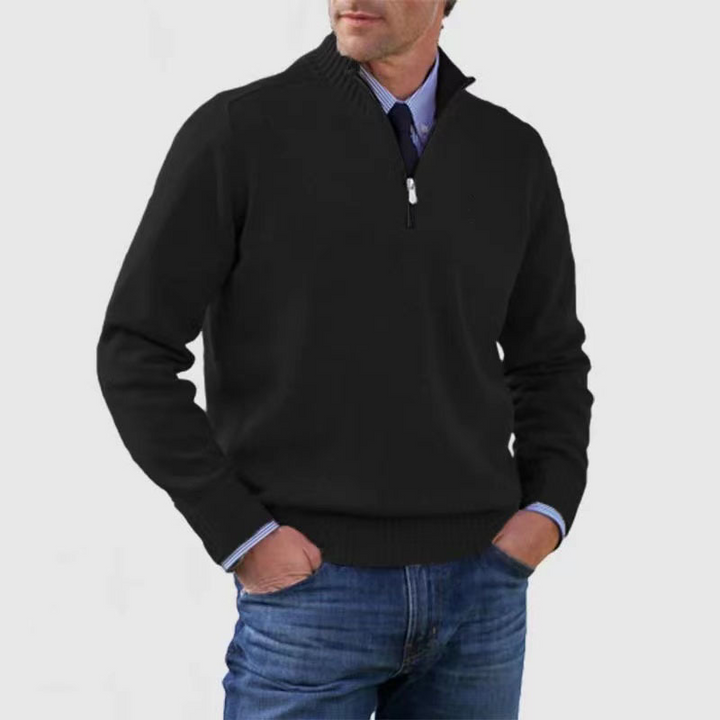 Hermann | Stilvoller Herrenpullover mit Halbreißverschluss