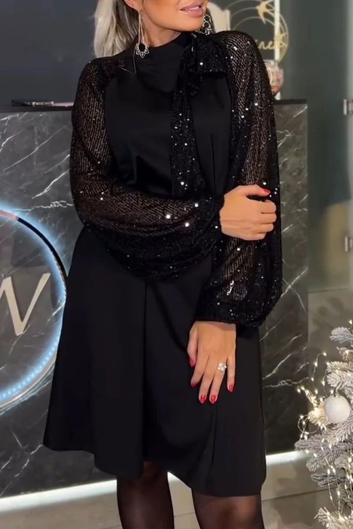Lora | Samt-Kleid mit Puffärmeln