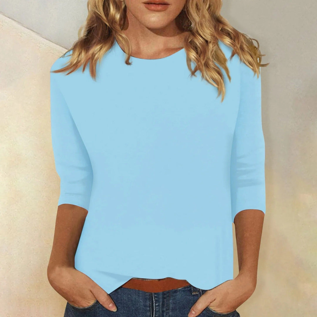 DARIELA | Damen Langarmshirt mit Rundhal
