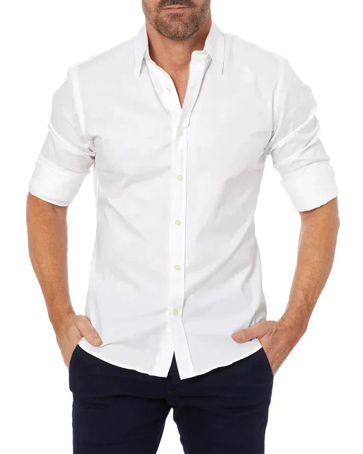Kurt | Elegantes Hemd mit Stretch und Knopfleiste