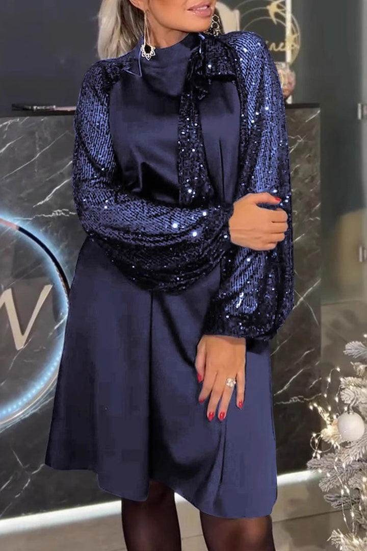 Lora | Samt-Kleid mit Puffärmeln