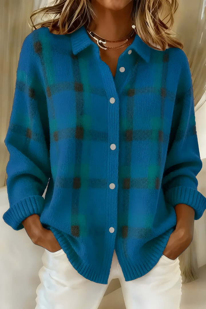 Tesa™ | Kariert Gestrickter Cardigan – Retro & Bequem