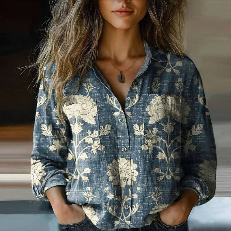 NIVES I BEDRUCKTE VINTAGE-BLUSE