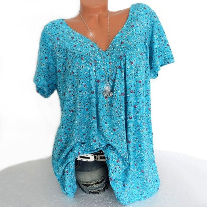 Léa – Blumen V-Ausschnitt Shirt