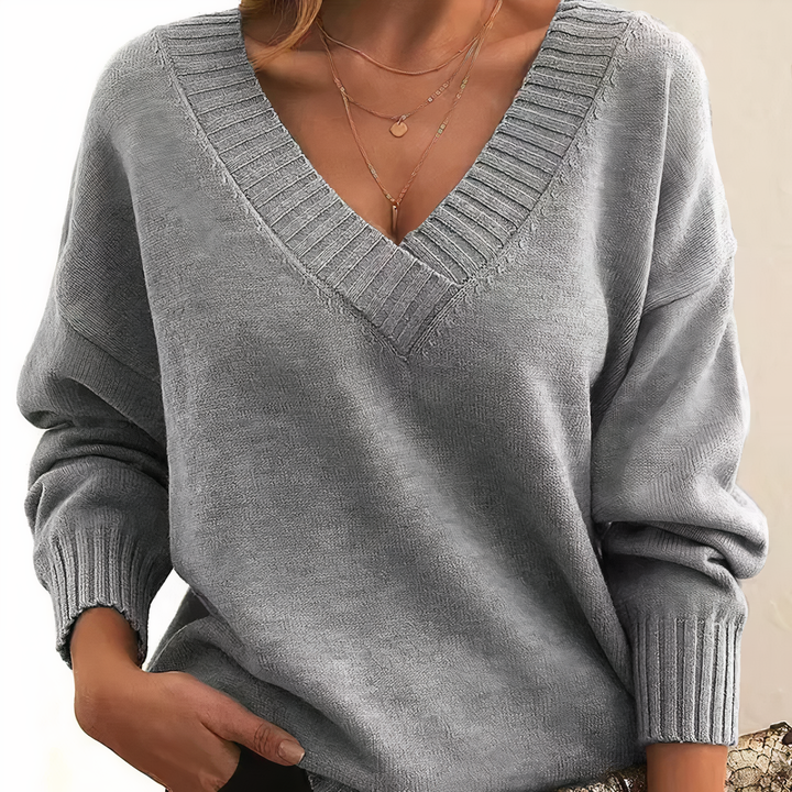 Jell | Pullover mit V-Ausschnitt