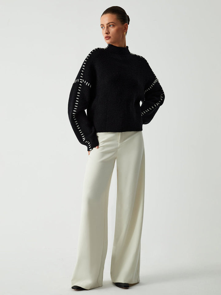 Carys | Lässiger Mock Neck Pullover
