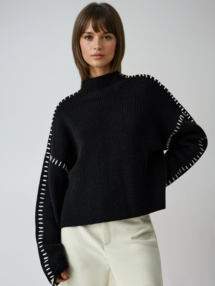 Carys | Lässiger Mock Neck Pullover