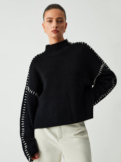 Carys | Lässiger Mock Neck Pullover