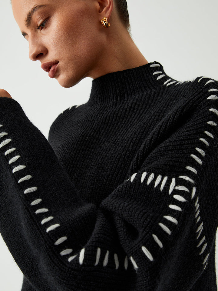 Carys | Lässiger Mock Neck Pullover