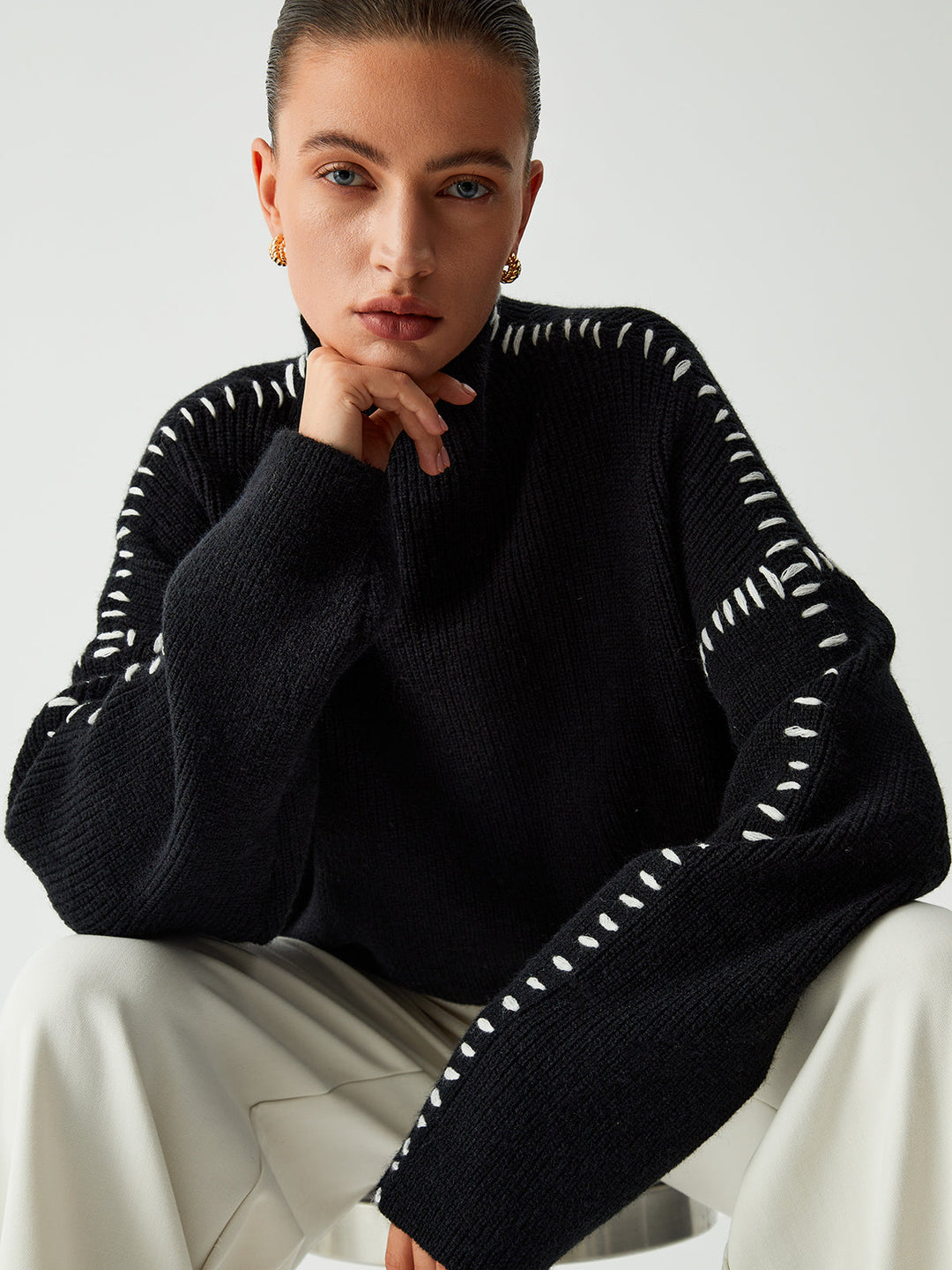 Carys | Lässiger Mock Neck Pullover