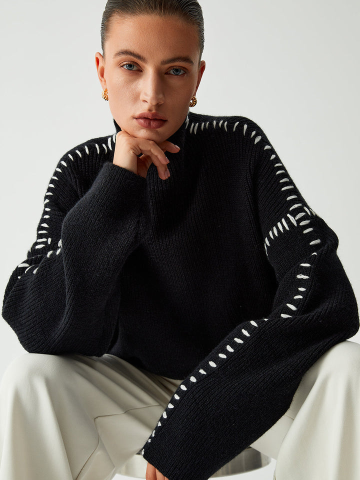 Carys | Lässiger Mock Neck Pullover