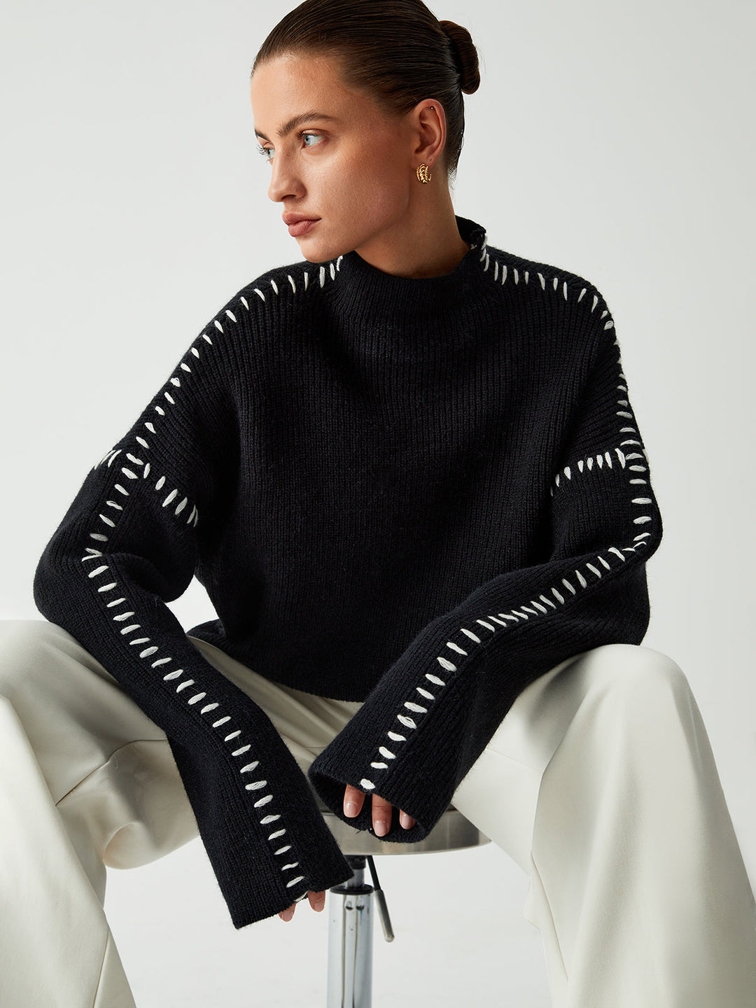 Carys | Lässiger Mock Neck Pullover