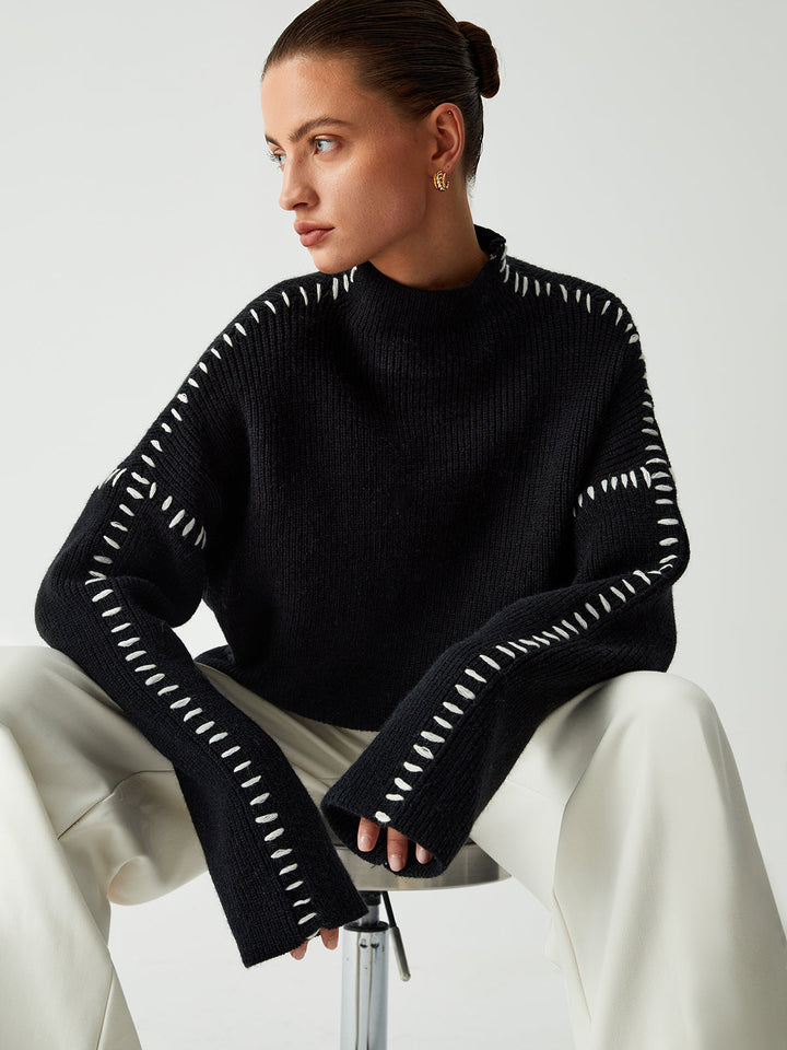 Carys | Lässiger Mock Neck Pullover