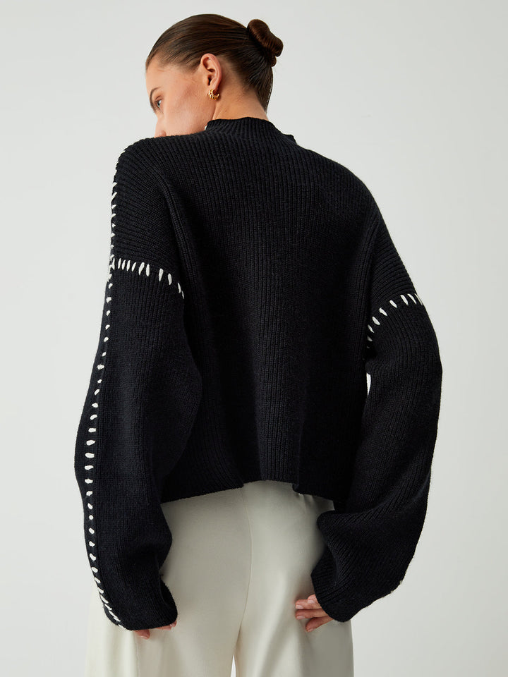 Carys | Lässiger Mock Neck Pullover