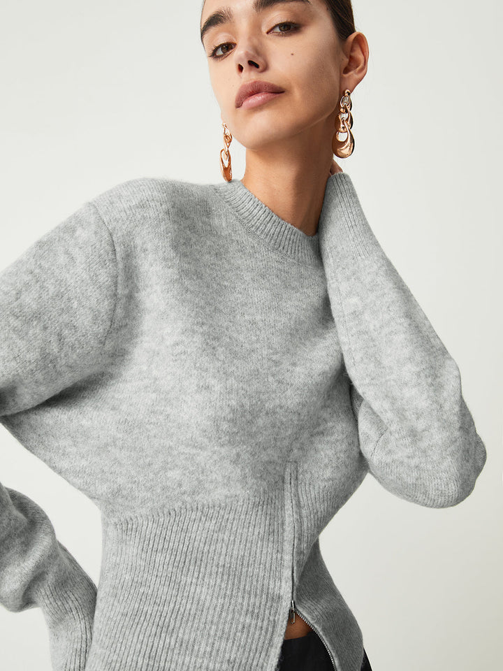 Rosalind | Weicher Halb-Zip Strickpullover