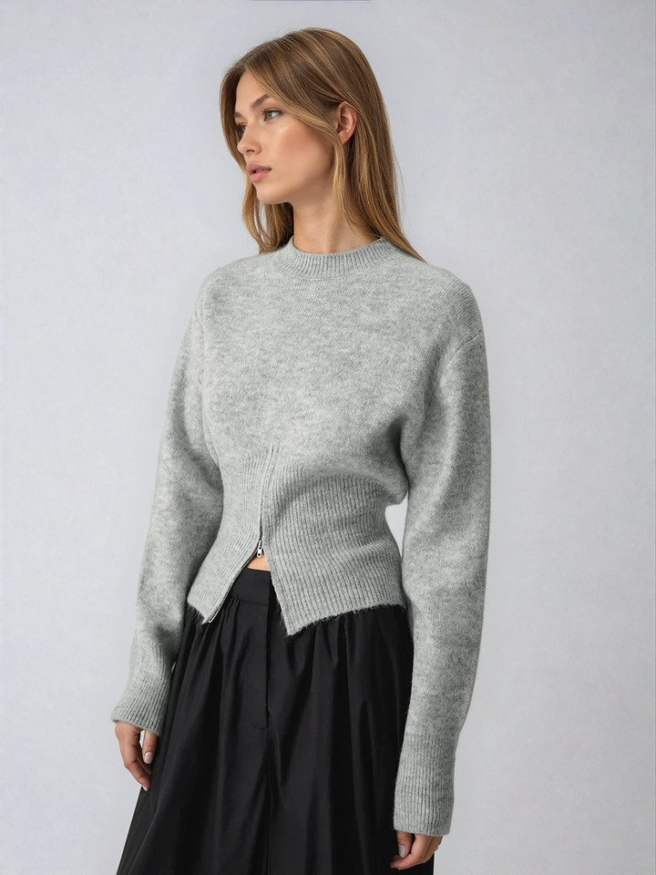 Rosalind | Weicher Halb-Zip Strickpullover