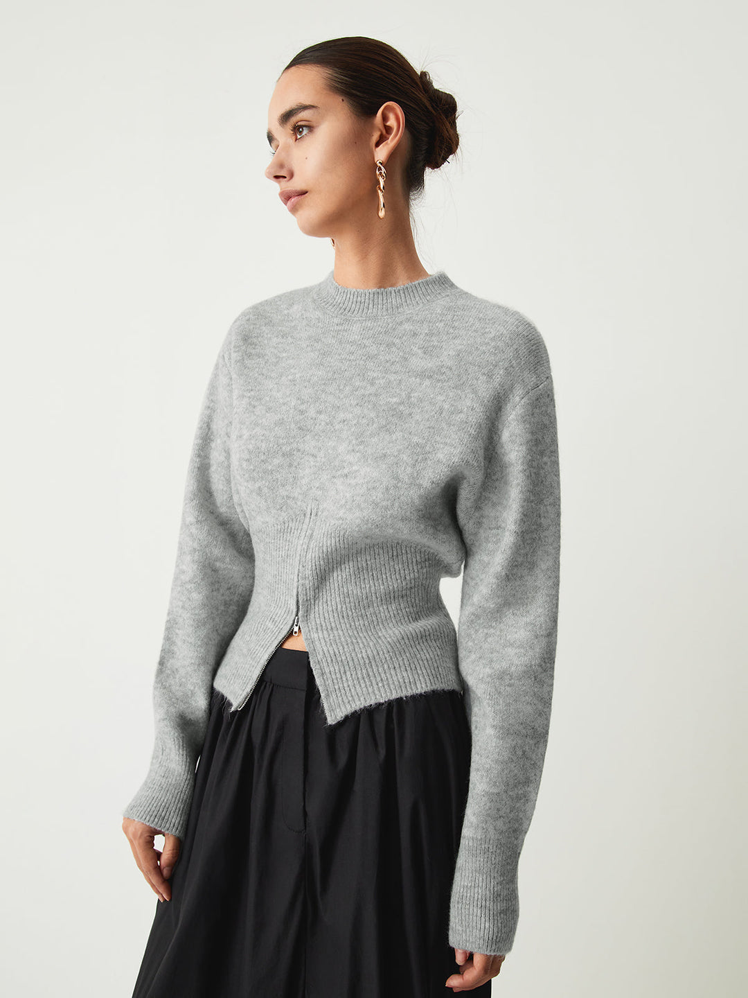 Rosalind | Weicher Halb-Zip Strickpullover