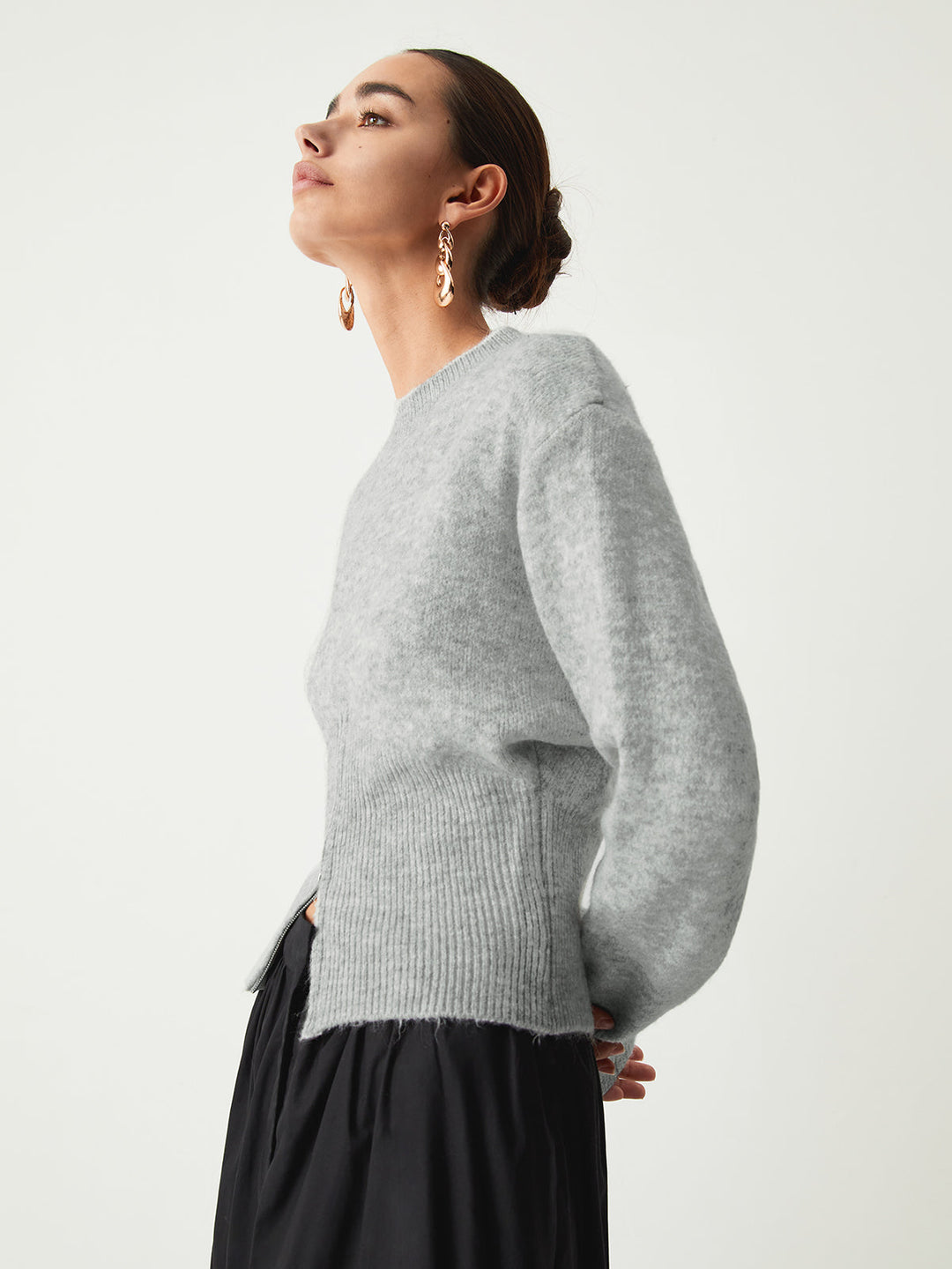 Rosalind | Weicher Halb-Zip Strickpullover