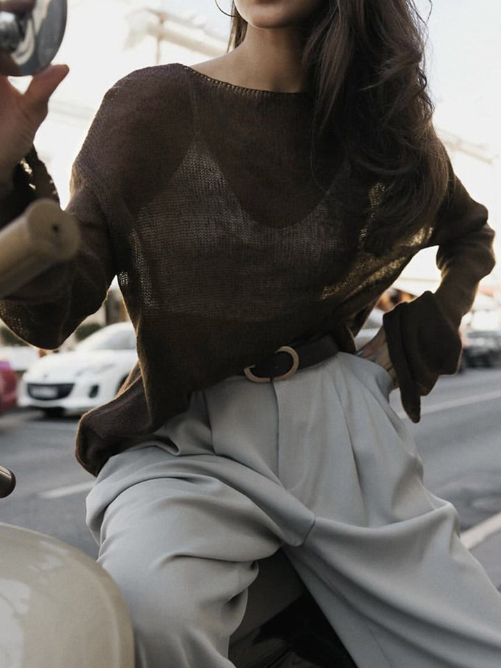 Elodie | Luftiger Boot-Ausschnitt Pullover