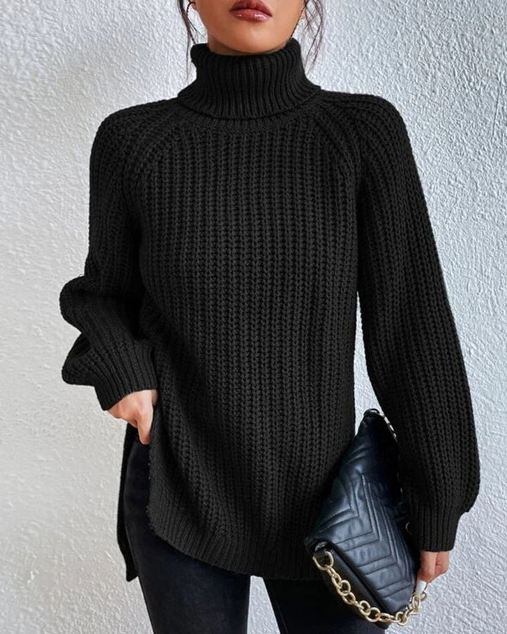 Millicent | Gemütlicher Rippstrick-Stehkragenpullover
