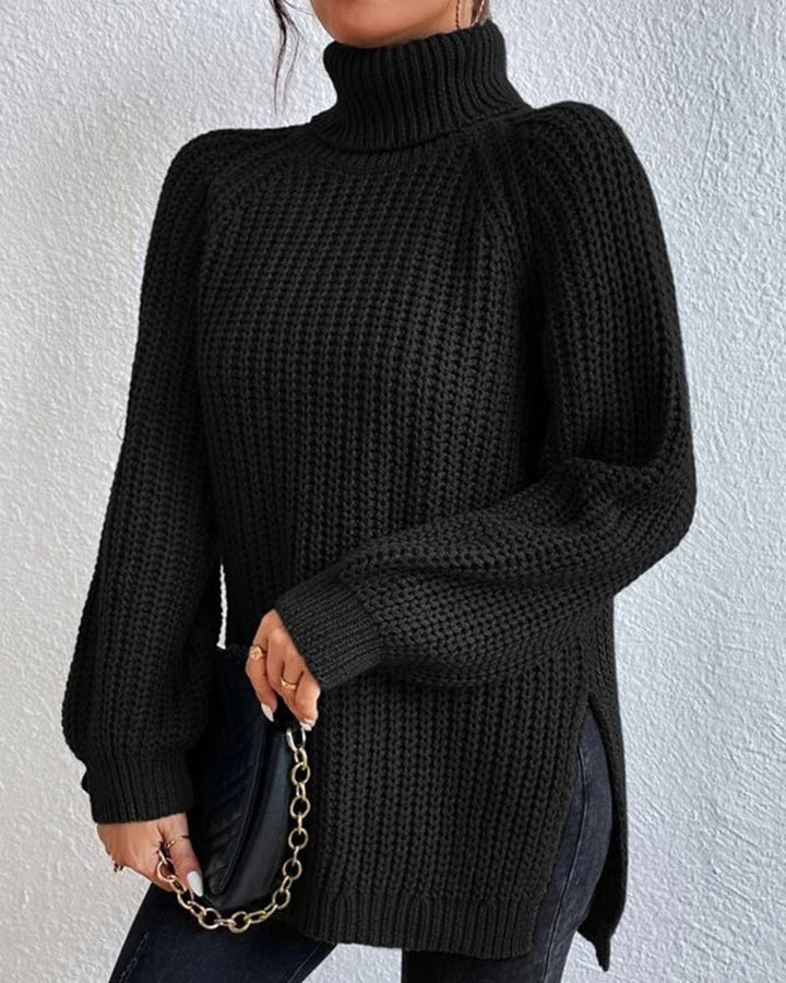 Millicent | Gemütlicher Rippstrick-Stehkragenpullover