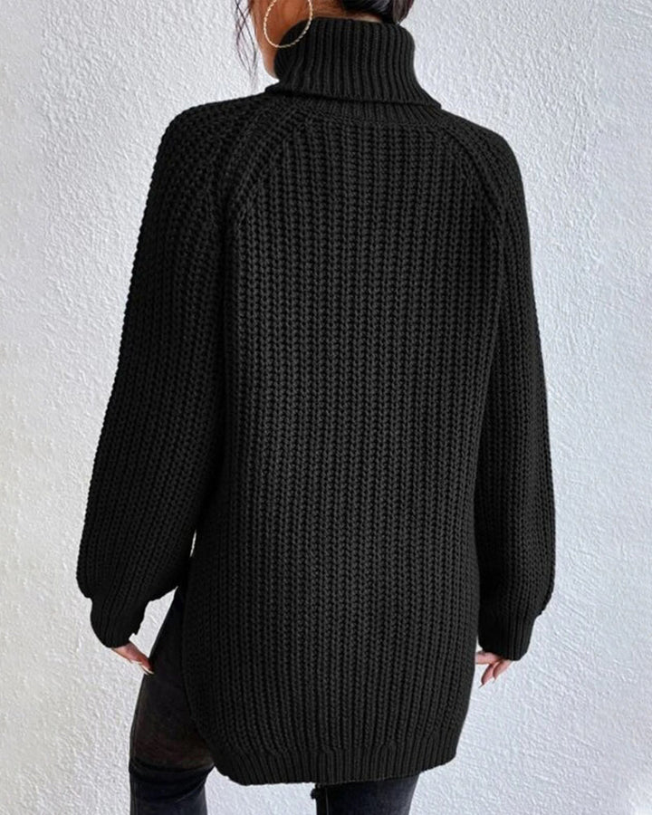 Millicent | Gemütlicher Rippstrick-Stehkragenpullover