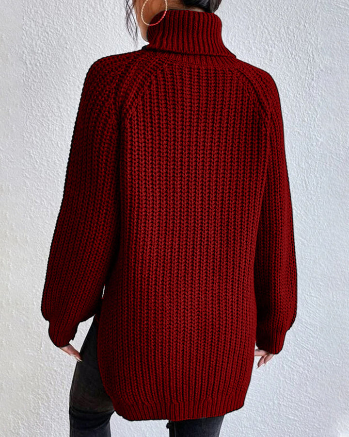 Millicent | Gemütlicher Rippstrick-Stehkragenpullover