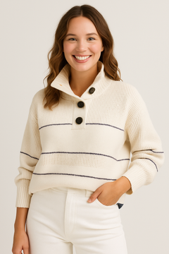 Tallulah | Strickpullover mit Knopfkollier