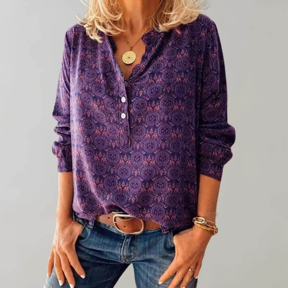 CRISTINE | Retro-Inspirierte Damenbluse im Vintage-Stil