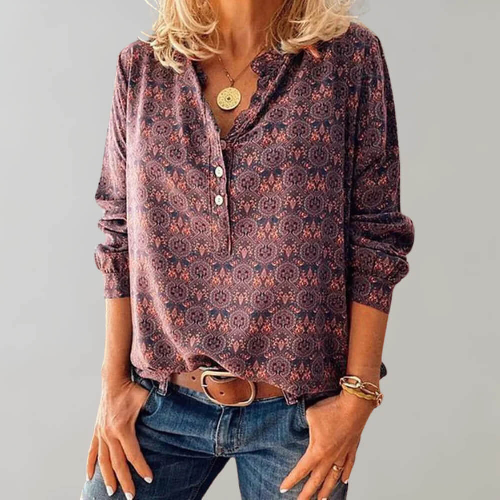 CRISTINE | Retro-Inspirierte Damenbluse im Vintage-Stil