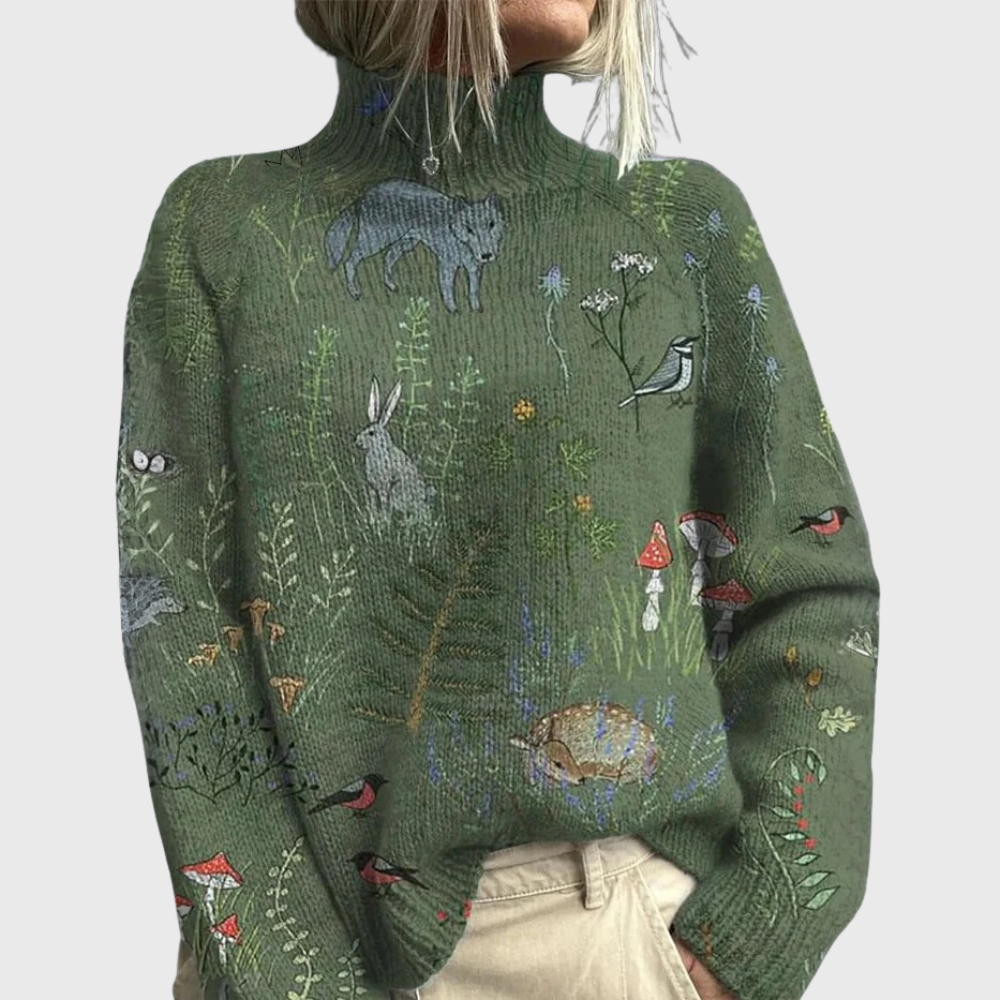Guinevere | Gemütlicher hochgeschnittener Strickpullover