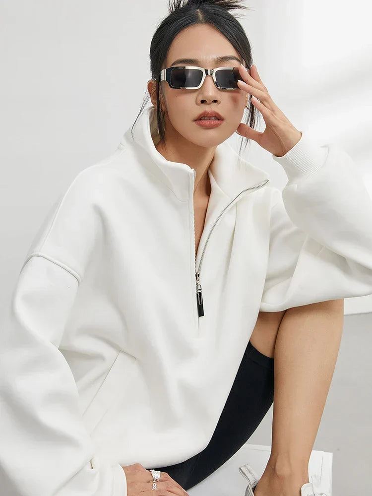 Evangeline | Entspanntes Half-Zip Sweatshirt