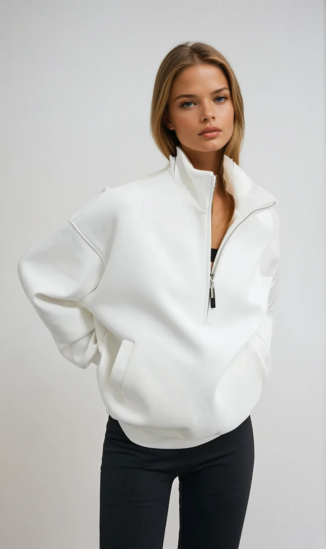 Evangeline | Entspanntes Half-Zip Sweatshirt