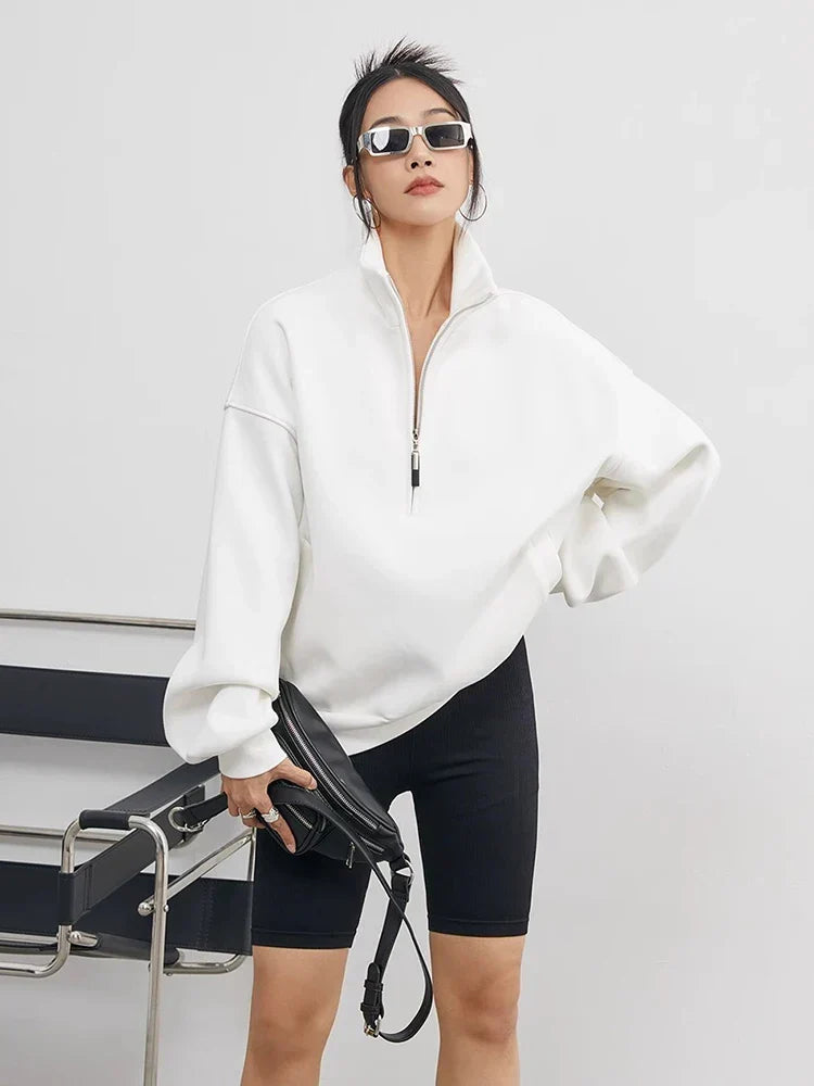 Evangeline | Entspanntes Half-Zip Sweatshirt