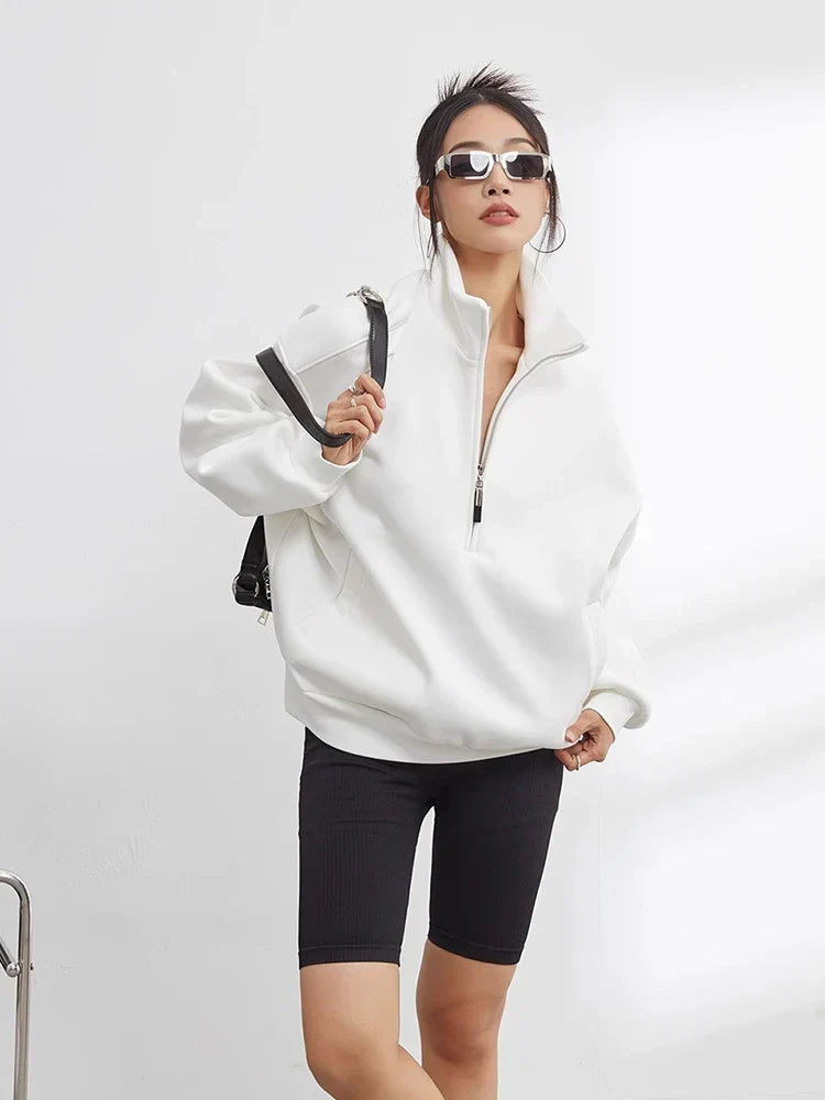 Evangeline | Entspanntes Half-Zip Sweatshirt