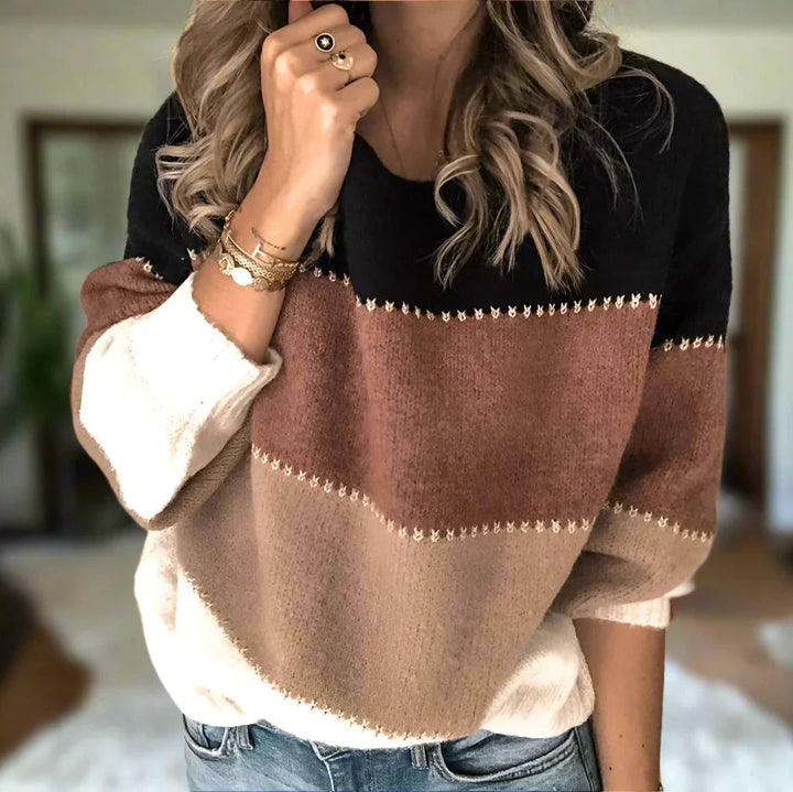 Maureen | Farbblock Strickpullover