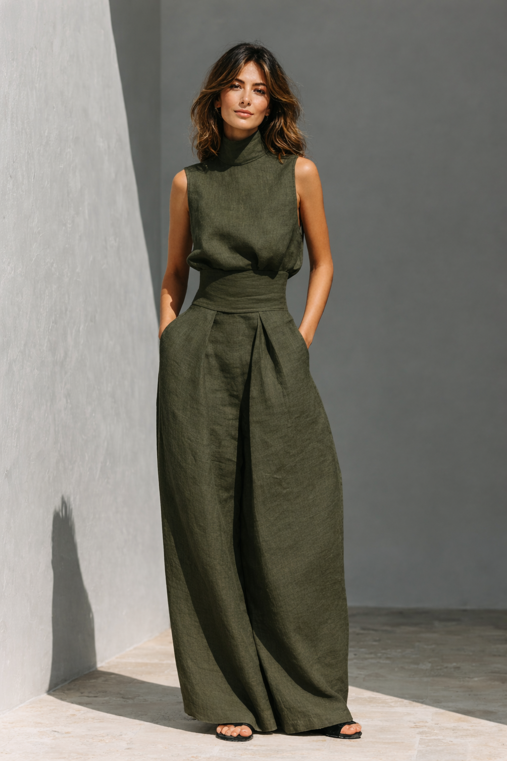 Maria | Minimalistisches Set aus Baumwolle und Leinen