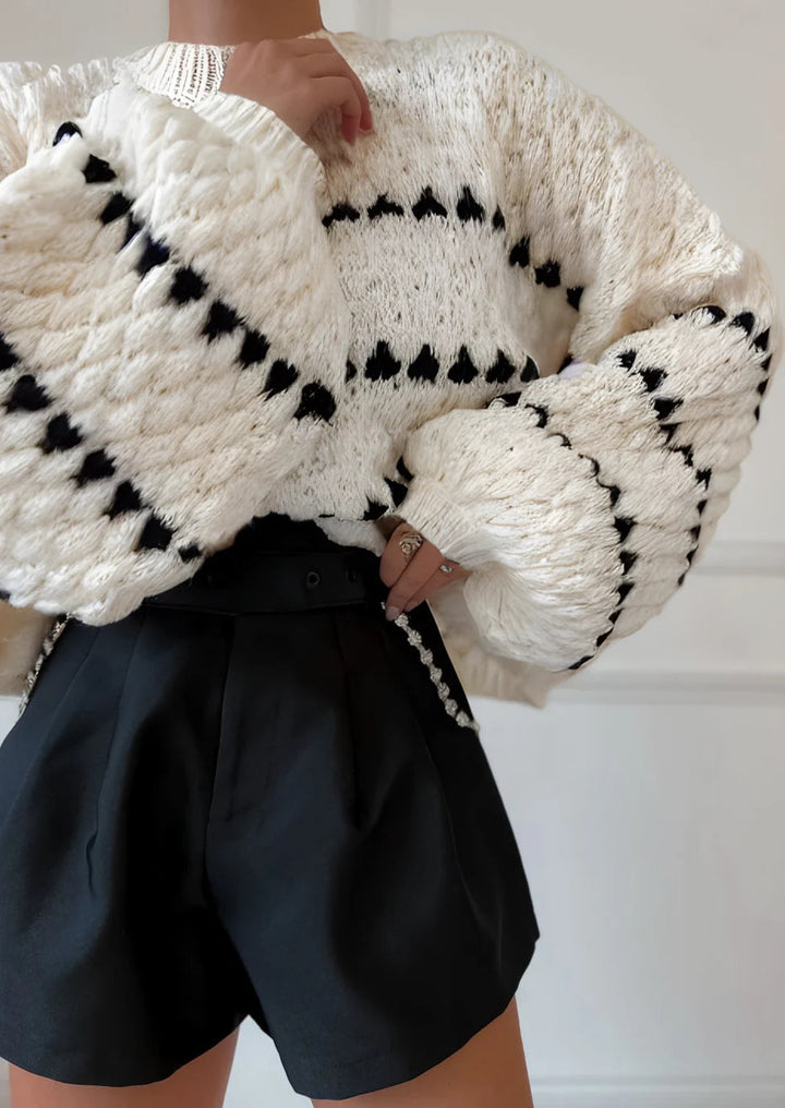 Faye | Strukturierter Rundhalsausschnitt Pullover