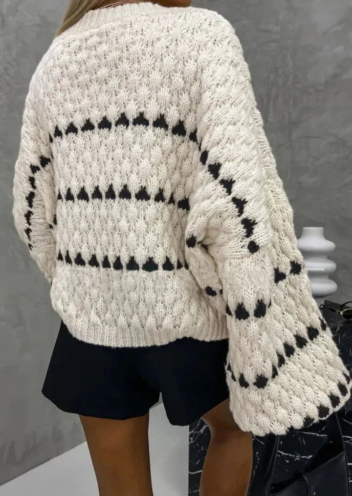 Faye | Strukturierter Rundhalsausschnitt Pullover